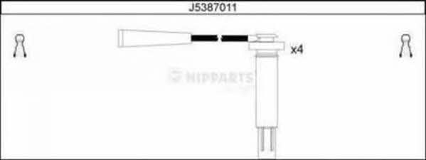 Nipparts J5387011 Провода высоковольтные, комплект J5387011: Отличная цена - Купить в Польше на 2407.PL!