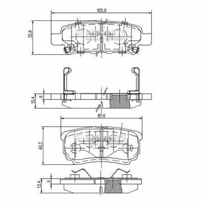 Nipparts N3615015 Brake Pad Set, disc brake N3615015: Buy near me in Poland at 2407.PL - Good price!