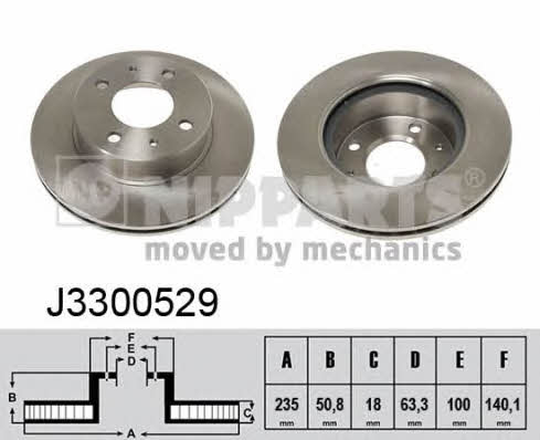 Nipparts J3300529 Front brake disc ventilated J3300529: Buy near me in Poland at 2407.PL - Good price!