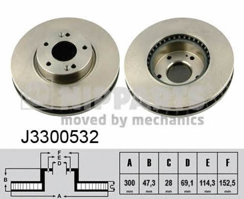 Nipparts J3300532 Front brake disc ventilated J3300532: Buy near me in Poland at 2407.PL - Good price!