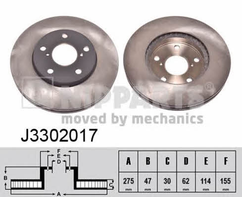 Nipparts J3302017 Tarcza hamulcowa J3302017: Dobra cena w Polsce na 2407.PL - Kup Teraz!