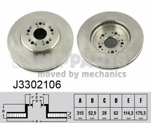 Nipparts J3302106 Wentylowana przednia tarcza hamulcowa J3302106: Dobra cena w Polsce na 2407.PL - Kup Teraz!