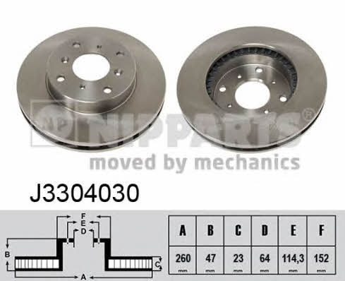 Nipparts J3304030 Wentylowana przednia tarcza hamulcowa J3304030: Dobra cena w Polsce na 2407.PL - Kup Teraz!