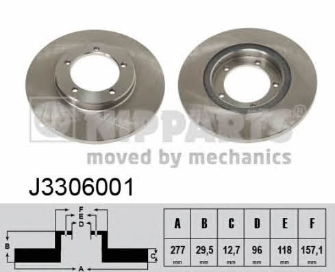 Nipparts J3306001 Unventilated front brake disc J3306001: Buy near me in Poland at 2407.PL - Good price!