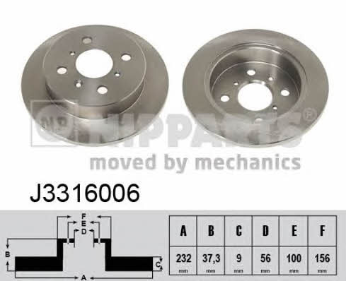 Nipparts J3316006 Tarcza hamulcowa J3316006: Dobra cena w Polsce na 2407.PL - Kup Teraz!