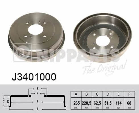 Nipparts J3401000 Brake drum J3401000: Buy near me at 2407.PL in Poland at an Affordable price!