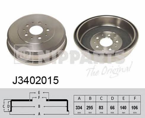 Nipparts J3402015 Rear brake drum J3402015: Buy near me in Poland at 2407.PL - Good price!
