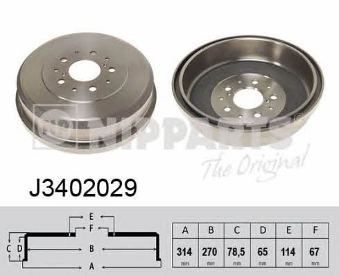 Nipparts J3402029 Тормозной барабан задний J3402029: Отличная цена - Купить в Польше на 2407.PL!