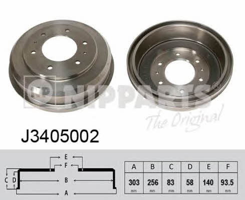 Nipparts J3405002 Rear brake drum J3405002: Buy near me in Poland at 2407.PL - Good price!