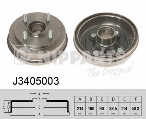 Nipparts J3405003 Барабан гальмівний J3405003: Приваблива ціна - Купити у Польщі на 2407.PL!