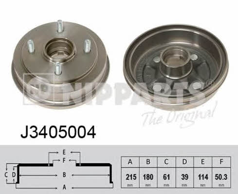 Nipparts J3405004 Rear brake drum J3405004: Buy near me in Poland at 2407.PL - Good price!