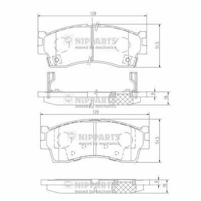 Nipparts J3600308 Гальмівні колодки, комплект J3600308: Приваблива ціна - Купити у Польщі на 2407.PL!