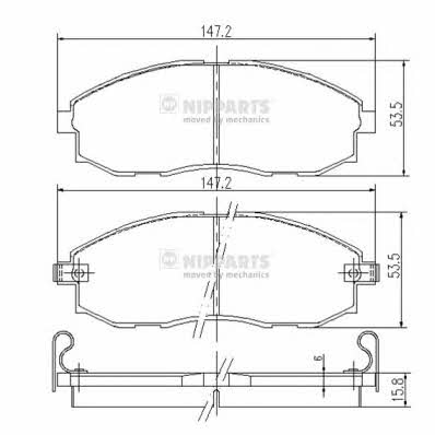 Nipparts J3600521 Тормозные колодки дисковые, комплект J3600521: Отличная цена - Купить в Польше на 2407.PL!