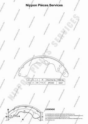 Nippon pieces K350A04 Brake shoe set K350A04: Buy near me at 2407.PL in Poland at an Affordable price!