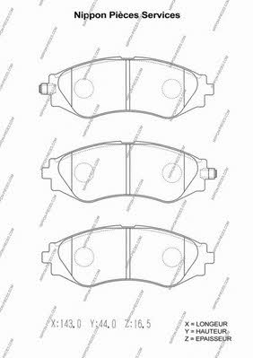 Nippon pieces D360O03 Brake Pad Set, disc brake D360O03: Buy near me at 2407.PL in Poland at an Affordable price!