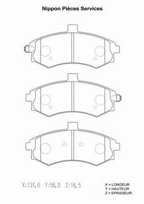 Nippon pieces H360I16 Brake Pad Set, disc brake H360I16: Buy near me in Poland at 2407.PL - Good price!