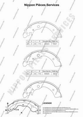 Nippon pieces H350A04 Brake shoe set H350A04: Buy near me in Poland at 2407.PL - Good price!