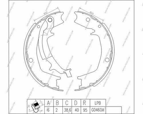 Nippon pieces H350I14 Brake shoe set H350I14: Buy near me in Poland at 2407.PL - Good price!