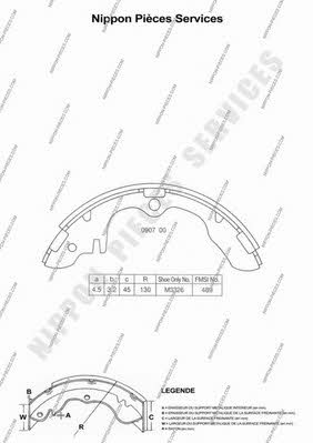 Nippon pieces M350A13 Brake shoe set M350A13: Buy near me in Poland at 2407.PL - Good price!