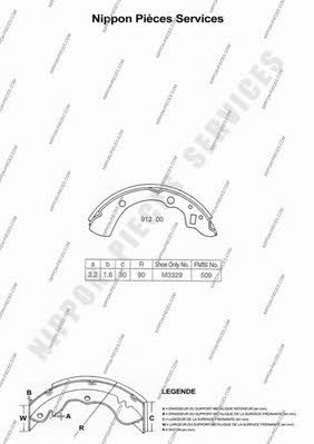 Nippon pieces M350A16 Brake shoe set M350A16: Buy near me in Poland at 2407.PL - Good price!