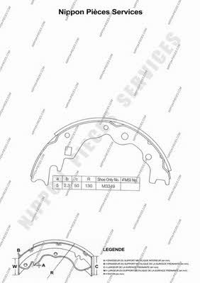 Nippon pieces M350A25 Brake shoe set M350A25: Buy near me in Poland at 2407.PL - Good price!