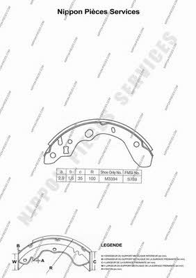 Nippon pieces M350A40 Brake shoe set M350A40: Buy near me in Poland at 2407.PL - Good price!