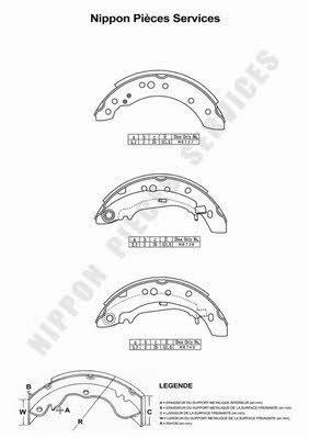 Nippon pieces M350I40 Brake shoe set M350I40: Buy near me at 2407.PL in Poland at an Affordable price!