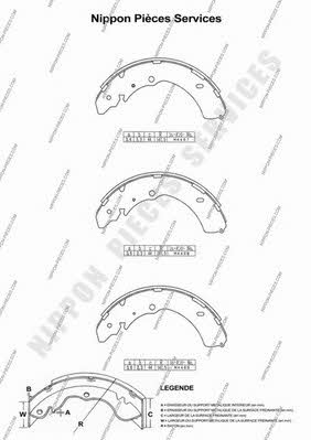 Nippon pieces I350U06 Brake shoe set I350U06: Buy near me in Poland at 2407.PL - Good price!