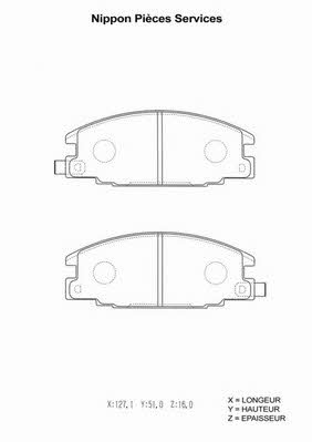 Nippon pieces I360U04 Brake Pad Set, disc brake I360U04: Buy near me in Poland at 2407.PL - Good price!