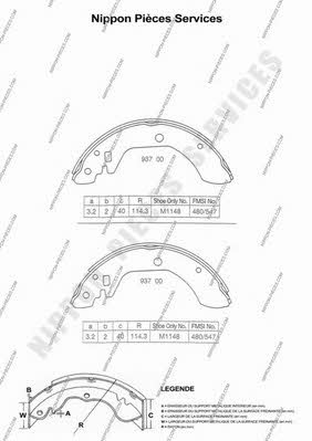 Nippon pieces N350N06 Brake shoe set N350N06: Buy near me in Poland at 2407.PL - Good price!