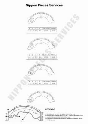 Nippon pieces N350N43 Brake shoe set N350N43: Buy near me in Poland at 2407.PL - Good price!