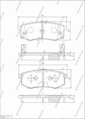 Nippon pieces K361A09 Scheibenbremsbeläge, Set K361A09: Kaufen Sie zu einem guten Preis in Polen bei 2407.PL!