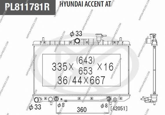 Nippon pieces H156I46 Радіатор охолодження двигуна H156I46: Приваблива ціна - Купити у Польщі на 2407.PL!