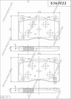 Nippon pieces S360U22 Гальмівні колодки, комплект S360U22: Приваблива ціна - Купити у Польщі на 2407.PL!
