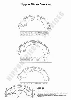 Nippon pieces T350A37 Brake shoe set T350A37: Buy near me in Poland at 2407.PL - Good price!