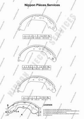 Nippon pieces T350A39 Brake shoe set T350A39: Buy near me in Poland at 2407.PL - Good price!