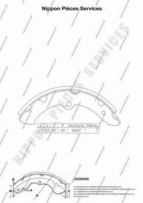 Nippon pieces T350A74 Brake shoe set T350A74: Buy near me in Poland at 2407.PL - Good price!