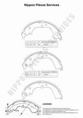 Nippon pieces T350A78 Brake shoe set T350A78: Buy near me in Poland at 2407.PL - Good price!