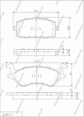 Nippon pieces T360A41 Brake Pad Set, disc brake T360A41: Buy near me in Poland at 2407.PL - Good price!