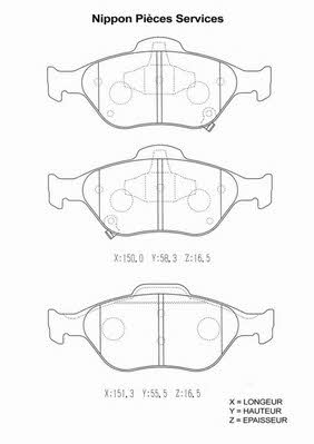 Nippon pieces T360A74 Brake Pad Set, disc brake T360A74: Buy near me at 2407.PL in Poland at an Affordable price!