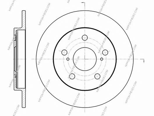 Nippon pieces T331A55 Rear brake disc, non-ventilated T331A55: Buy near me in Poland at 2407.PL - Good price!