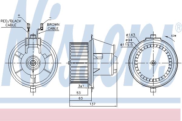 Nissens 87148 Fan assy - heater motor 87148: Buy near me in Poland at 2407.PL - Good price!