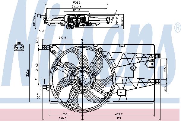 Nissens 85693 Hub, engine cooling fan wheel 85693: Buy near me at 2407.PL in Poland at an Affordable price!