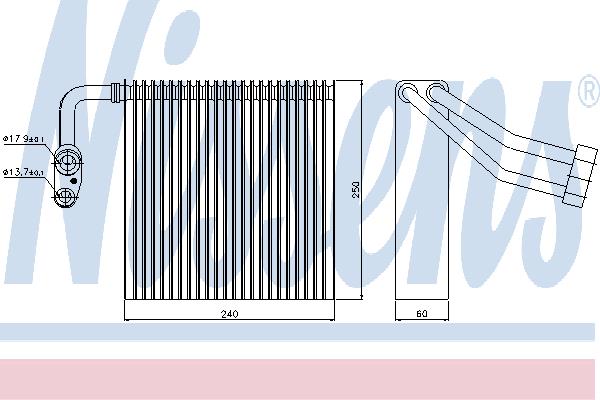Nissens 92195 Air conditioner evaporator 92195: Buy near me in Poland at 2407.PL - Good price!