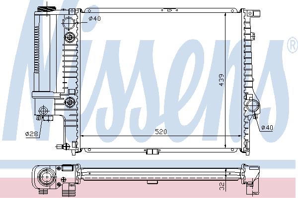 Nissens 60709A Радіатор охолодження двигуна 60709A: Приваблива ціна - Купити у Польщі на 2407.PL!