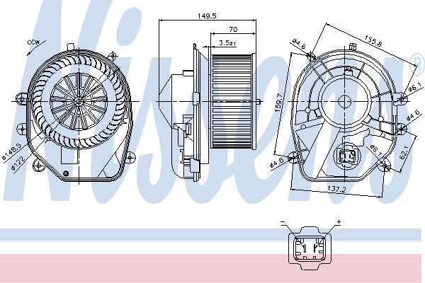 Nissens 87030 Fan assy - heater motor 87030: Buy near me in Poland at 2407.PL - Good price!