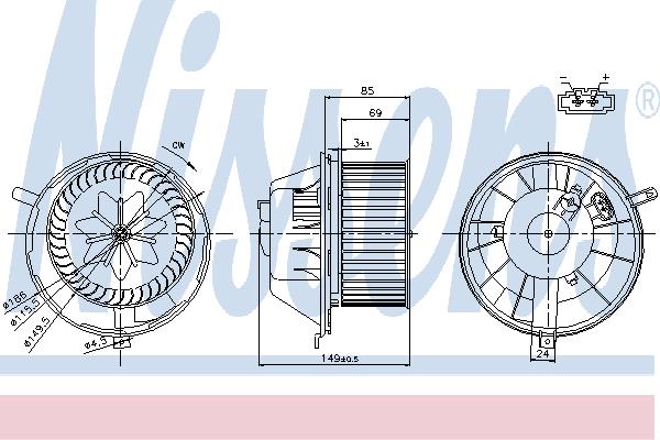 Nissens 87034 Fan assy - heater motor 87034: Buy near me in Poland at 2407.PL - Good price!