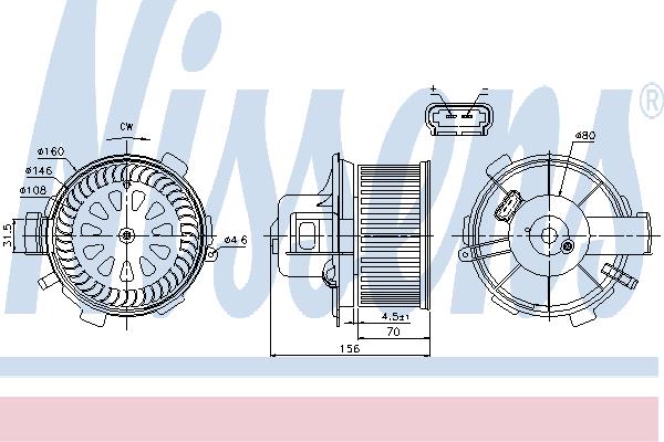 Nissens 87045 Fan assy - heater motor 87045: Buy near me at 2407.PL in Poland at an Affordable price!