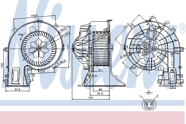 Nissens 87049 Fan assy - heater motor 87049: Buy near me in Poland at 2407.PL - Good price!