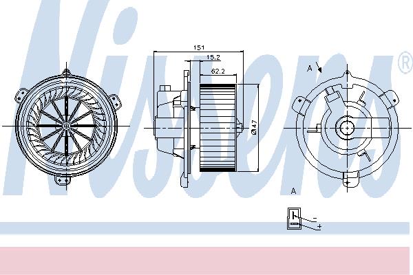 Nissens 87056 Fan assy - heater motor 87056: Buy near me in Poland at 2407.PL - Good price!